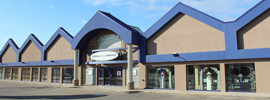 About Special Event Rentals - Edmonton featuring the front of our store