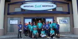 Division of Special Event Rentals group in Edmonton - Special Event Rentals showing staff in front of its rental store